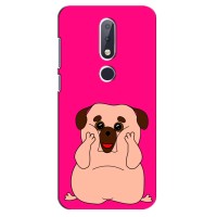 Чехол (ТПУ) Милые собачки для Nokia 6.1 Plus (Веселый Мопсик)