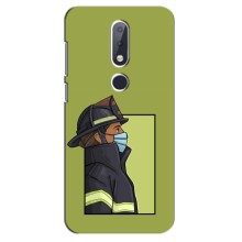 Силиконовый бампер (Работники) на Nokia 6.1 Plus (Пожарник)