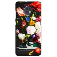 Брендновые Чехлы для Nokia 6.2 (2019) - (PREMIUMPrint) (Nike цветы)