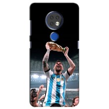 Чехлы Лео Месси Аргентина для Nokia 6.2 (2019) (Счастливый Месси)