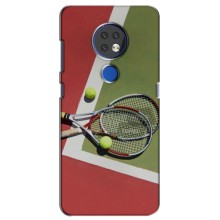 Чохли з прінтом Спортивна тематика для Nokia 6.2 (2019) – Ракетки теніс