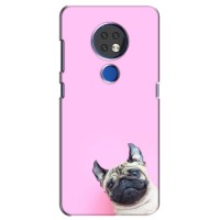 Бампер для Nokia 6.2 (2019) с картинкой "Песики" (Собака на розовом)