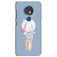 Чехол Unicorn на Nokia 6.2 (2019) (Единорог космонавт)