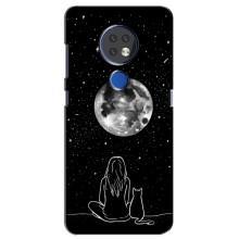 Чехол с рисунком кот на Nokia 6.2 (2019) – Девушка с котом