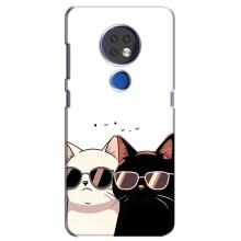 Чехол с рисунком кот на Nokia 6.2 (2019) – Коты в очках