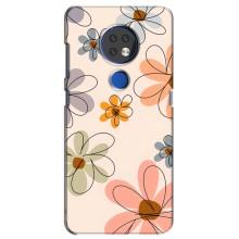Чехол с цветочным принтом на Нокиа 6.2 (2019) – Разноцветные цветы