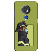 Силиконовый бампер (Работники) на Nokia 6.2 (2019) (Пожарник)