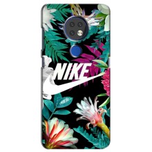 Силіконовый Чохол на Nokia 6.2 (2019) з картинкою НАЙК – Квітковий Nike
