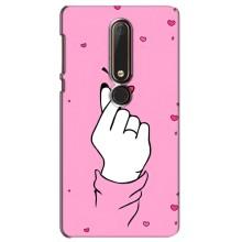 Чехол с принтом для Nokia 6 2018 (AlphaPrint - Знак сердечка)