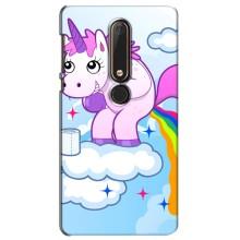 Чехол Unicorn на Nokia 6 2018 (Радуга единорожка)
