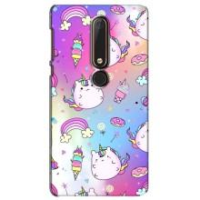 Чехол Unicorn на Nokia 6 2018 (Радуга и Единорог)