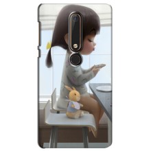 Девчачий Чехол для Nokia 6 2018 (Девочка с игрушкой)