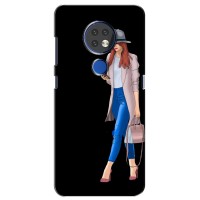 Чехол с картинкой Модные Девчонки Nokia 7.2 (Девушка со смартфоном)