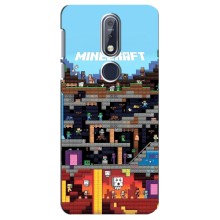 Чехол Майнкрафт на Nokia 7 2018, 7.1 (AlphaPrint) Minecraft (фон Minecraft)