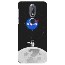 Силиконовый бампер с принтом "Наса" на Nokia 7 2018, 7.1 (Космонавт NASA)