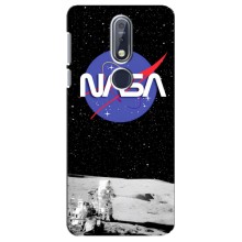 Силиконовый бампер с принтом "Наса" на Nokia 7 2018, 7.1 (Nasa на луне)