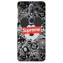Чохол з Брендами одягу на Нокіа 7.1 – Supreme Маус