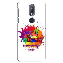 Чехол Амонг Ас для Nokia 7 2018, 7.1 (AlphaPrint) (Яркий АмонгАс)