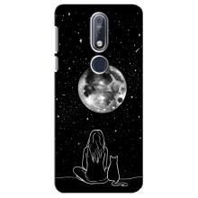 Чехол с рисунком кот на Nokia 7 2018, 7.1 – Девушка с котом