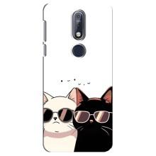 Чехол с рисунком кот на Nokia 7 2018, 7.1 – Коты в очках