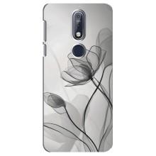 Чохол з квітковим принтом на Нокіа 7.1 – Чорні квіти