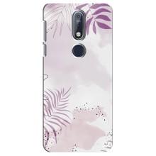 Чохол з квітковим принтом на Нокіа 7.1 – Фіолетове листя