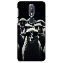 Чехол с принтом стильные животные для Нокиа 7 2018, 7.1 – Овечка в очках