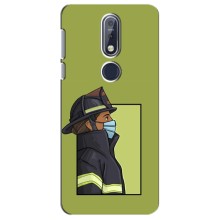Силиконовый бампер (Работники) на Nokia 7 2018, 7.1 (Пожарник)