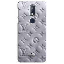 Текстурный Чехол Louis Vuitton для Нокиа 7.1 (Белый ЛВ)