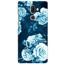 Чехлы (ART) Цветы на Nokia 7 Plus (VPrint) (Голубые Бутоны)