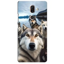 Чехол с Хаски для Nokia 7 Plus - (AlphaPrint) (Селфи ХАски)