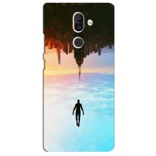 Чехол с человеком пауком для Nokia 7 Plus - (AlphaPrint) (Паук человек)