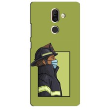 Силиконовый бампер (Работники) на Nokia 7 Plus – Пожарник