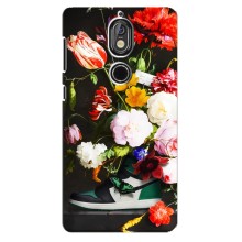 Брендновые Чехлы для Nokia 7 - (PREMIUMPrint) (Nike цветы)