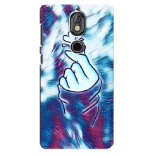 Чехол с принтом для Nokia 7 (AlphaPrint - Знак сердечка) – Радужное сердце