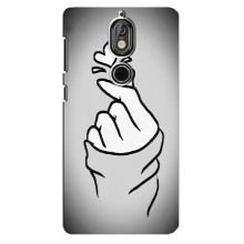 Чехол с принтом для Nokia 7 (AlphaPrint - Знак сердечка) – Значок Love