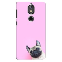 Бампер для Nokia 7 с картинкой "Песики" (Собака на розовом)