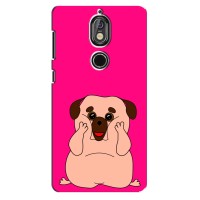 Чехол (ТПУ) Милые собачки для Nokia 7 (Веселый Мопсик)