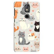Чехол с рисунком кот на Nokia 7 – Коллаж котов