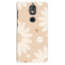 Чехол с цветочным принтом на Нокиа 7 – Бежевые цветы
