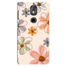 Чехол с цветочным принтом на Нокиа 7 – Разноцветные цветы