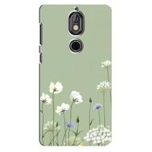 Чехол с цветочным принтом на Нокиа 7 – Цветы на зеленом