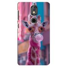 Чехол с принтом стильные животные для Нокиа 7 (Стильный жирав)