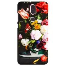 Брендновые Чехлы для Nokia 8.1 , Nokia 8 2018 - (PREMIUMPrint) (Nike цветы)