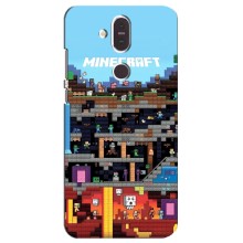 Чехол Майнкрафт на Nokia 8.1 , Nokia 8 2018 (AlphaPrint) Minecraft – фон Minecraft