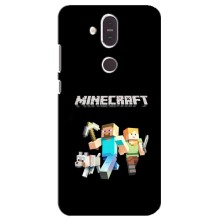 Чехол Майнкрафт на Nokia 8.1 , Nokia 8 2018 (AlphaPrint) Minecraft – герои Minecraft