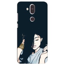 Чехол с печатью для Nokia 8.1 , Nokia 8 2018 - (Мода) (AlphaPrint) (Красивая девочка)