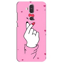 Чехол с принтом для Nokia 8.1 , Nokia 8 2018 (AlphaPrint - Знак сердечка) – Знак Love