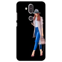 Чохол з картинкою Модні Дівчата Nokia 8.1 , Nokia 8 2018 (Дівчина з телефоном)