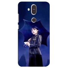 Чехлы Венсдей на Nokia 8.1 , Nokia 8 2018 Уэнсдей (AlphaPrint) (Уэнздей с зонтом)